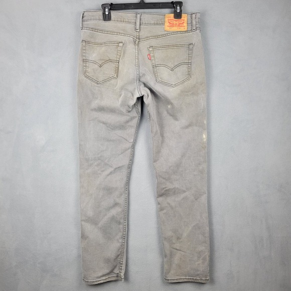 Levis 511 Jeans Men 34x32 Gray Denim Slim Fit Cotton Stretch Straight Leg Casual - Picture 2 of 15